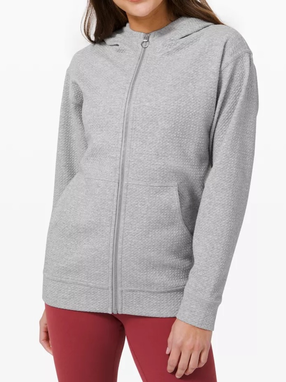 Lululemon All Yours Full Zip Textured Hoodie Gray 8